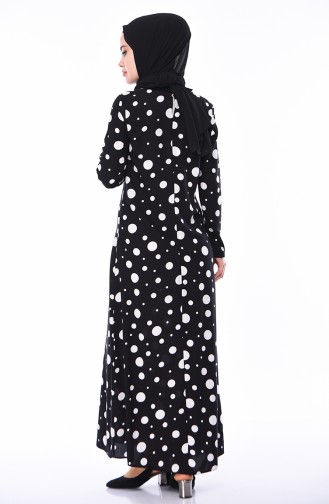 Schwarz Hijab Kleider 6382-02