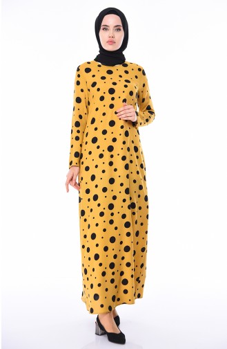 Mustard Hijab Dress 6382-04