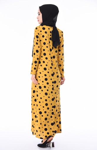 Mustard İslamitische Jurk 6382-04