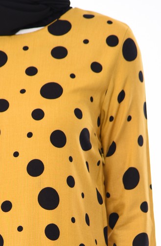 Mustard İslamitische Jurk 6382-04