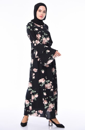 Schwarz Hijab Kleider 60025-01