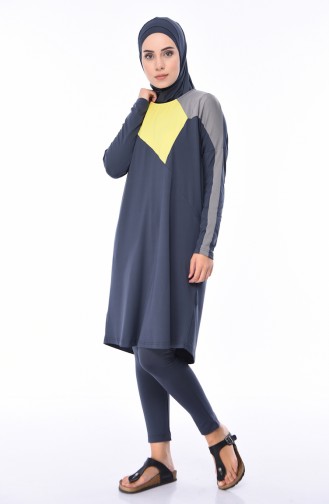 Garnished Hijab Swimsuit 339-03 Anthracite 339-03
