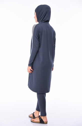 Garnished Hijab Swimsuit 339-03 Anthracite 339-03