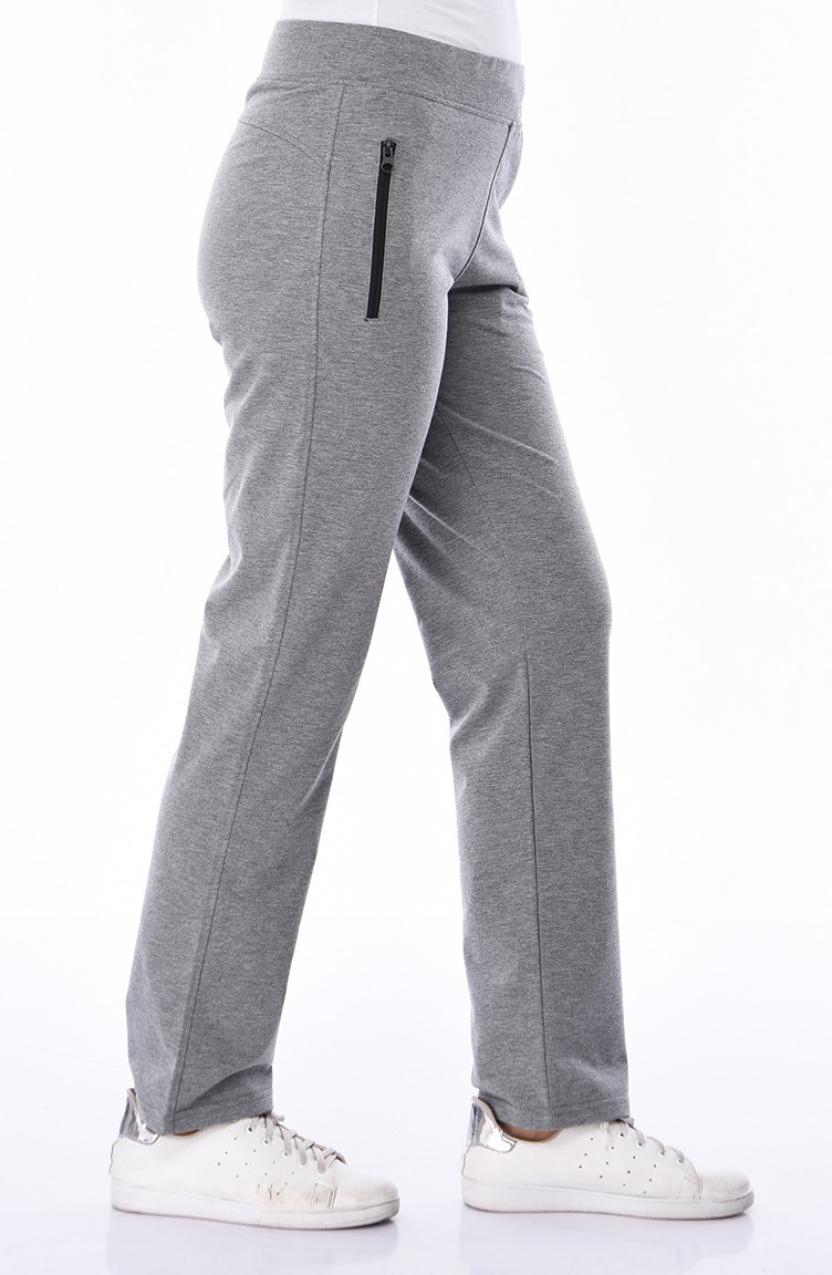 gray track pants