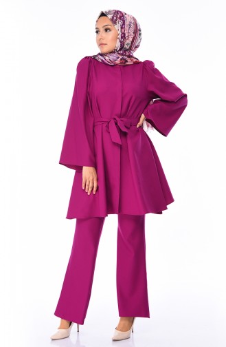 Ensemble Deux Pieces Tunique Pantalon 0218-18 Plum 0218-18