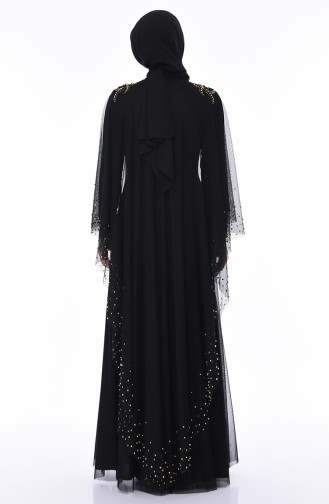 Black Hijab Evening Dress 4570-04