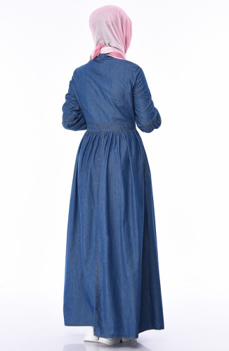Navy Blue Hijab Dress 5140-01