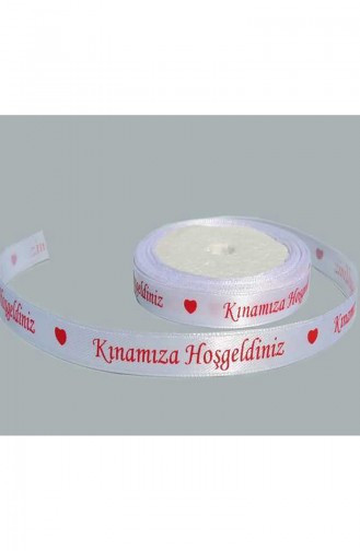 Kınamıza Hoşgeldiniz Saten Kurdela100 Metre AR1232 Blanc 1232