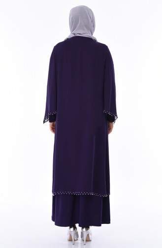 Purple Hijab Evening Dress 3142-01