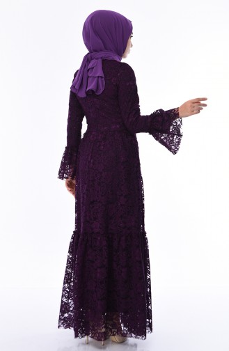Lila Hijab-Abendkleider 8177-01