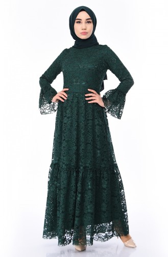 Grün Hijab-Abendkleider 8177-02