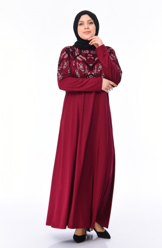 Dark Fuchsia İslamitische Jurk 4496-01