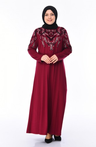 Dunkel-Fuchsia Hijab Kleider 4496-01