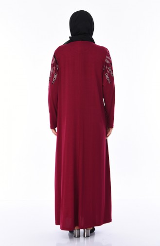 Dunkel-Fuchsia Hijab Kleider 4496-01