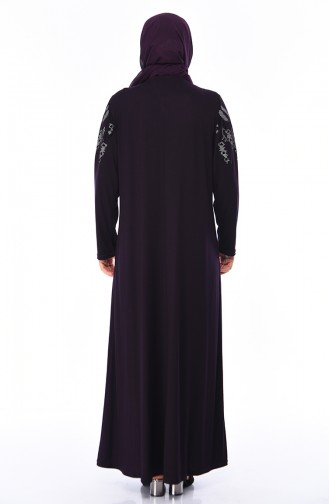 Dunkelviolett Hijab Kleider 4496-02