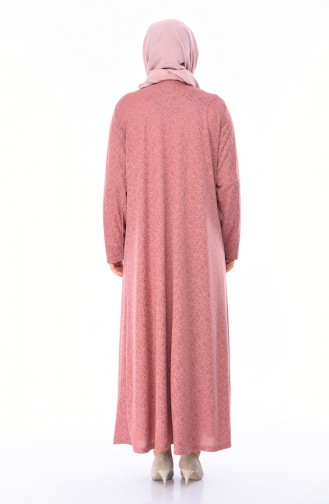 Beige-Rose Hijab Kleider 4563-01