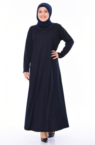 Dunkelblau Hijab Kleider 4563-02