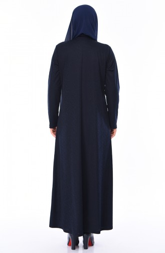 Navy Blue Hijab Dress 4563-02