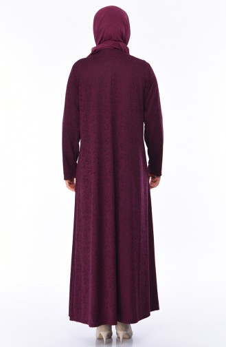 Plum Hijab Dress 4563A-03
