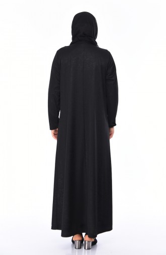 Schwarz Hijab Kleider 4563A-05