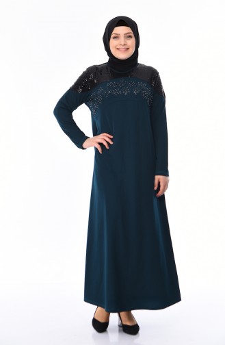فستان أخضر زمردي 4565-02