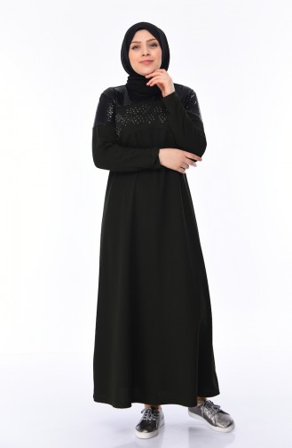 Khaki Hijab Kleider 4565-03