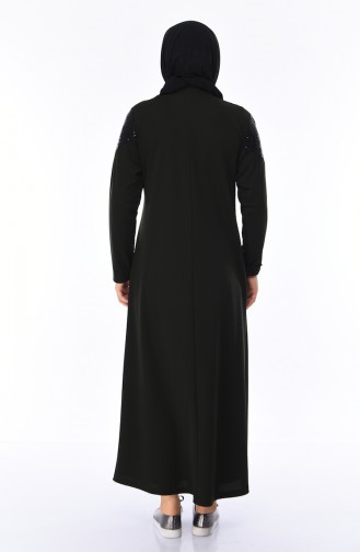 Khaki Hijab Dress 4565-03