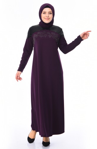 Purple Hijab Dress 4565-05
