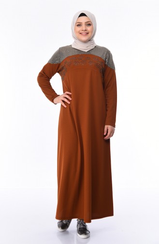 Tan Hijab Dress 4565-08