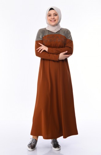 Tan Hijab Dress 4565-08