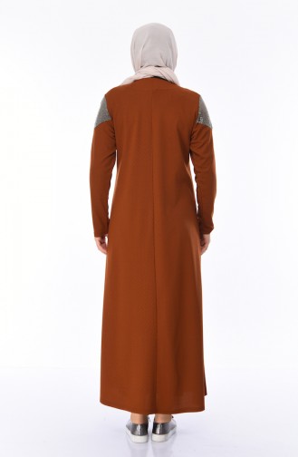 Tan Hijab Dress 4565-08