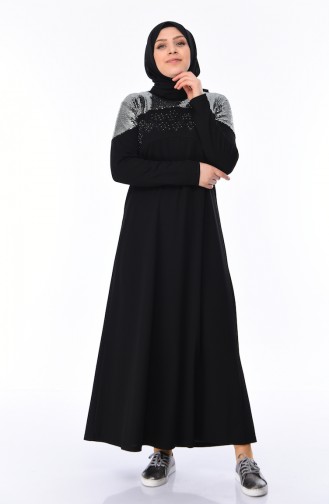 Black Hijab Dress 4565-09