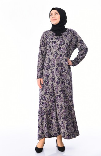 Purple Hijab Dress 4847A-03