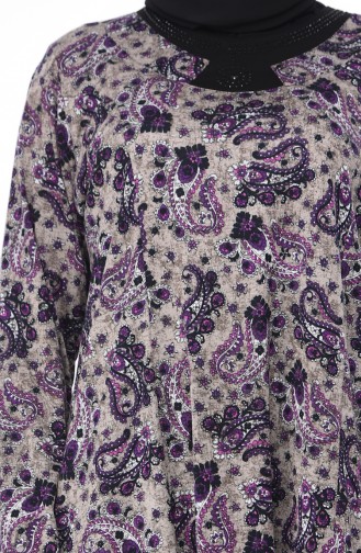 Purple Hijab Dress 4847A-03