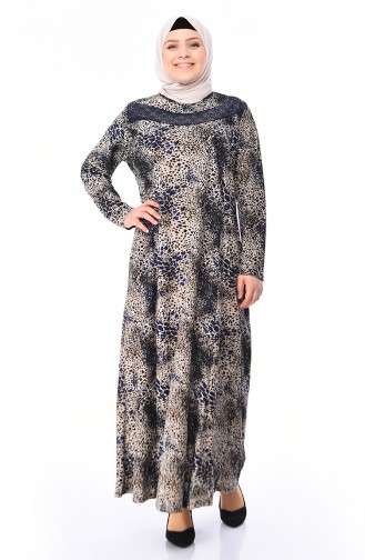 Saks-Blau Hijab Kleider 4859-02