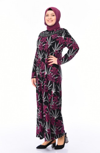 Plum Hijab Dress 4859A-03