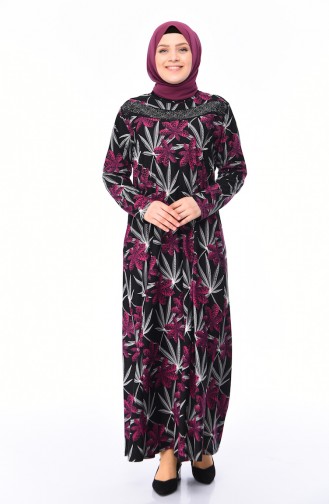 Plum Hijab Dress 4859A-03