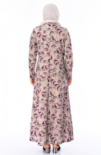 Plum Hijab Dress 4859C-01