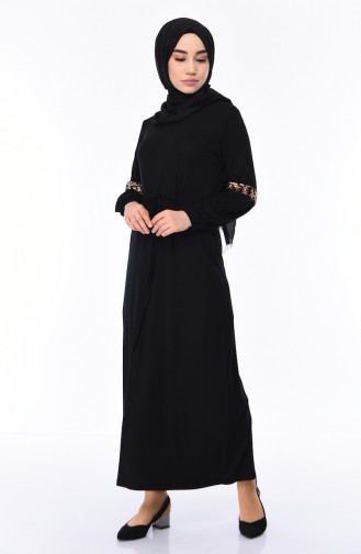 Black Hijab Dress 6011-02