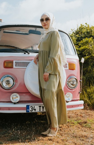 Robe Hijab Vert noisette 6001-02
