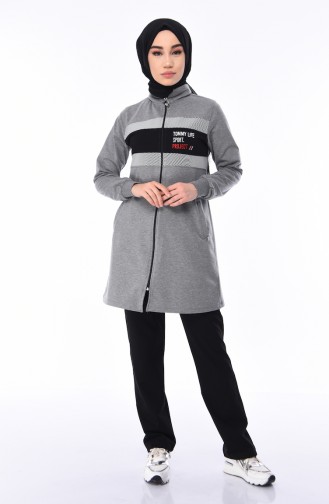 Ensemble Survêtement avec Poches 95208-03 Gris Noir 95208-03