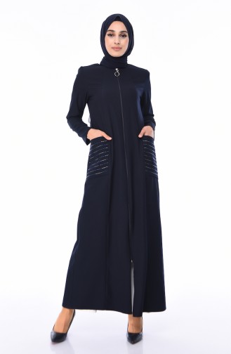 Navy Blue Abaya 4443-01