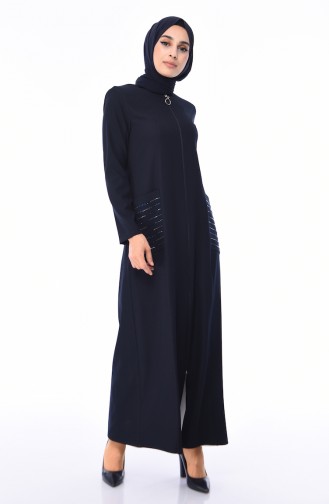 Navy Blue Abaya 4443-01