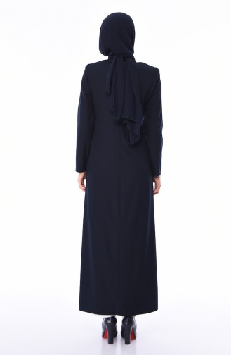 Navy Blue Abaya 4443-01