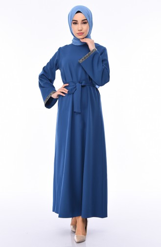 Indigo Hijab Dress 0887A-01