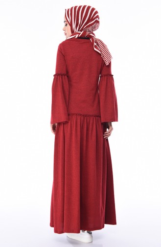 فستان أحمر كلاريت 5016-02