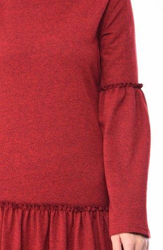 Claret Red Hijab Dress 5016-02