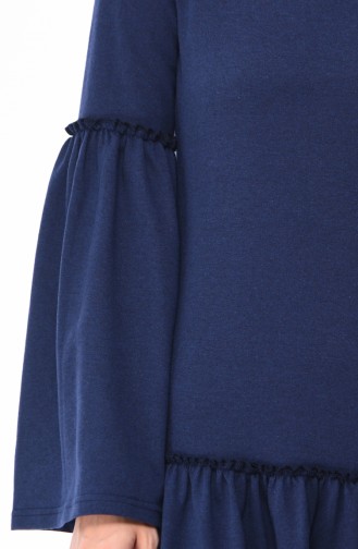 Light Navy Blue Hijab Dress 5016-03