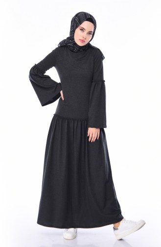 Anthrazit Hijab Kleider 5016-05