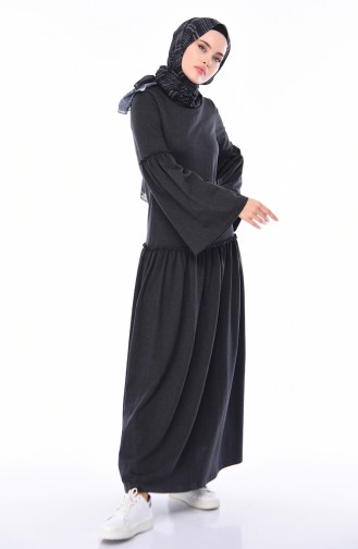 Anthrazit Hijab Kleider 5016-05